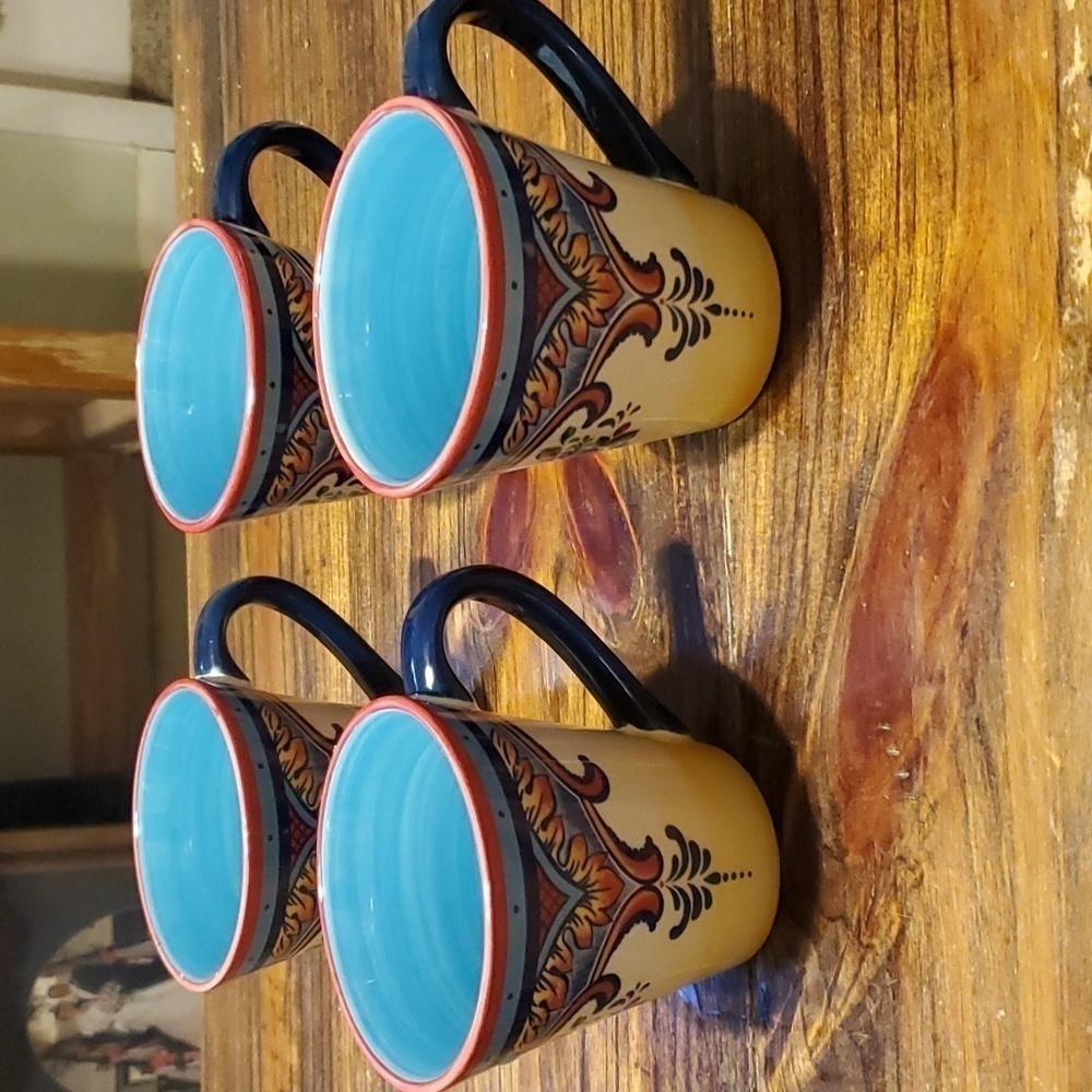 Euro Ceramic Set of 4 Coffee Mugs